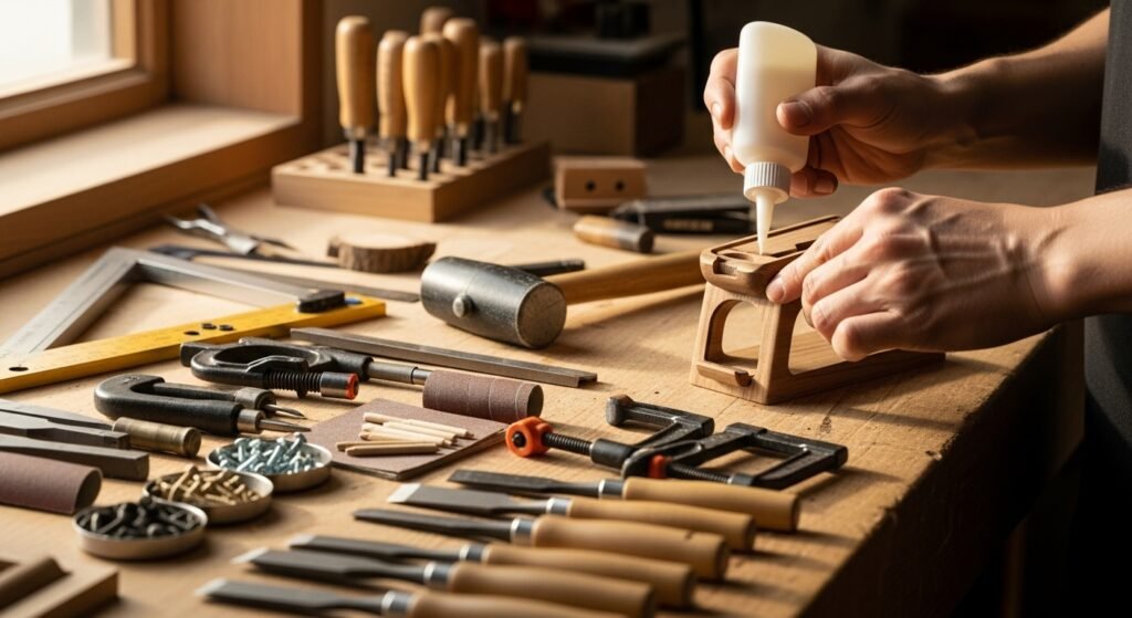 Mãos de artesão criando um produto único, ilustrando como o artesanato pode ser uma excelente fonte de ideias de renda extra.